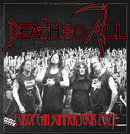 Vier Musiker in schwarzer Kleidung stehen vor einem jubelnden Publikum. Oben steht der Schriftzug 'Death to All' in roten Buchstaben. Unten steht 'European Summer Tour 2023'.