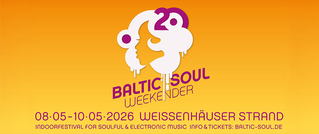 Logo des Baltic Soul Weekender 2026, Weissenhäuser Strand. Datum: 8.-10. Mai. Indoorfestival für soulige und elektronische Musik.