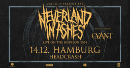 Konzertplakat für 'Neverland in Ashes' mit Special Guest 'Cypex' am 14.12.2024 in Hamburg, Headcrash.