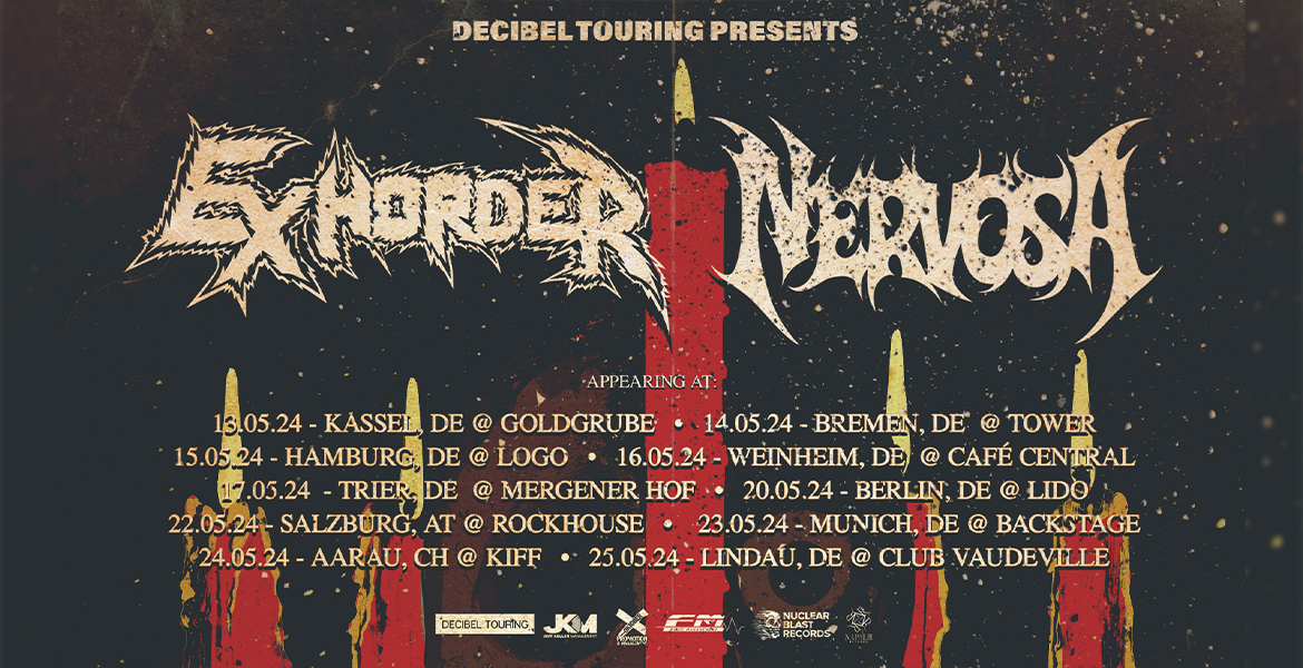 Tickets EXHORDER & NERVOSA, Europe 2024 in Hamburg